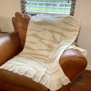 Blanket Scarf Cream and Tan Animal Print NWT Neutral A New Day